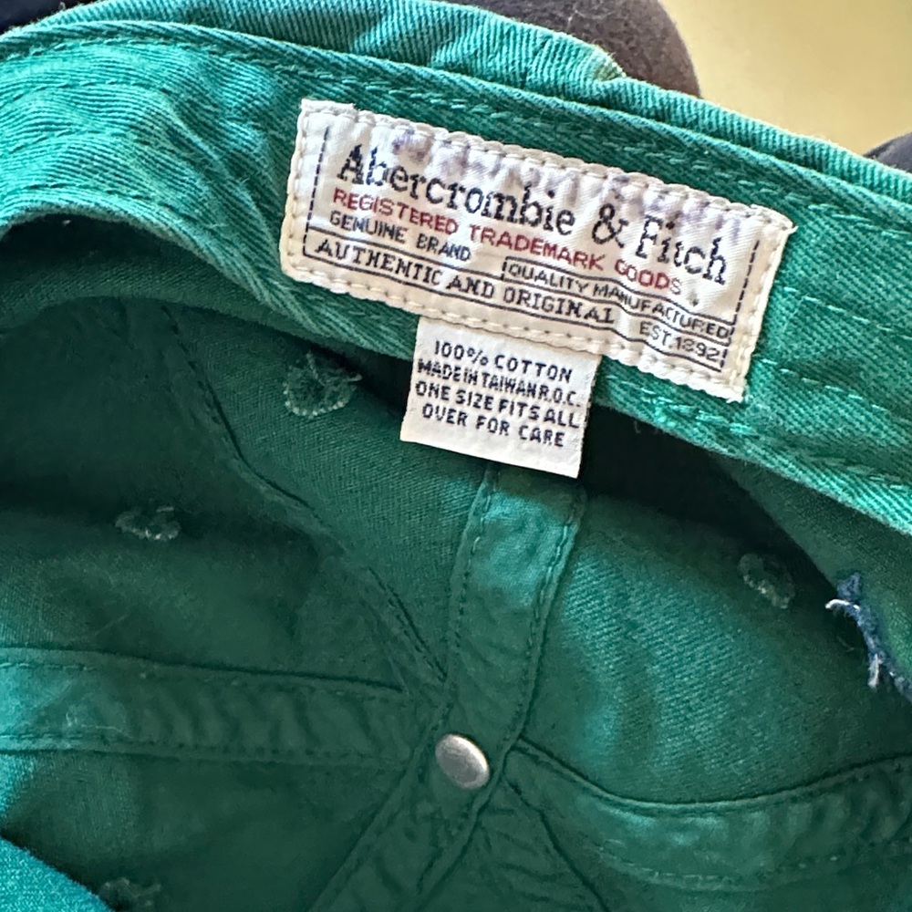 Abercrombie Vintage Green and Finch Logo Cap AF logo made of 100% cotton - Picture 10 of 13